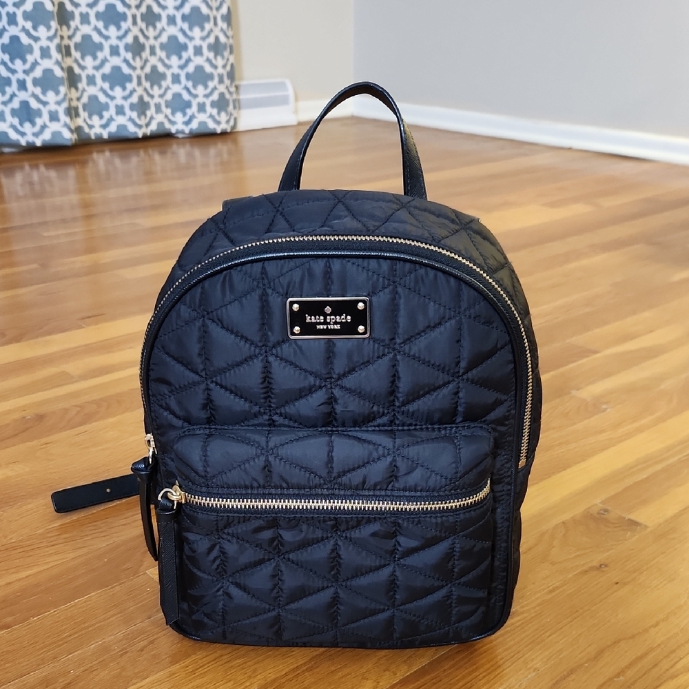 Kate Spade Black Quilted Backpack